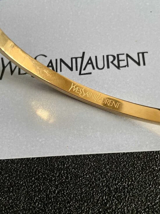 Yves Saint Laurent Engraved Letter Narrow Bangle - Picture 6 of 7